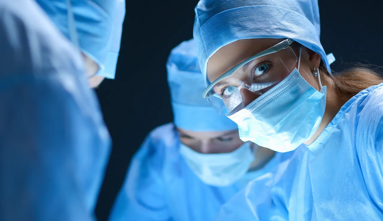 A dental surgical team at work in a Turkish clinic.